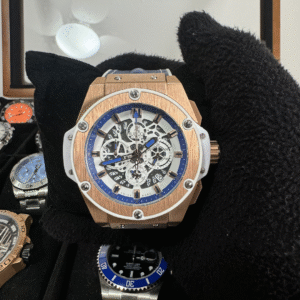 Relógio Masculino King Power 48mm Quartz Couro Vidro Safira
