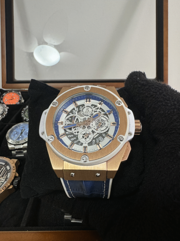 Relógio Masculino King Power 48mm Quartz Couro Vidro Safira - Image 3