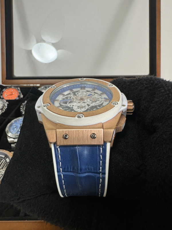 Relógio Masculino King Power 48mm Quartz Couro Vidro Safira - Image 4