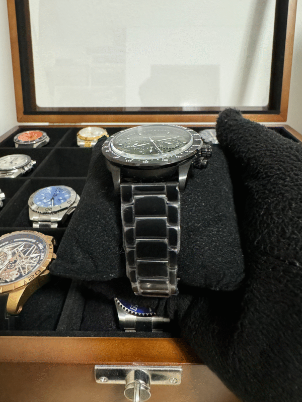 Relógio Masculino Luxo 43mm Quartz Cronógrafo Cristal Mineral - Image 6