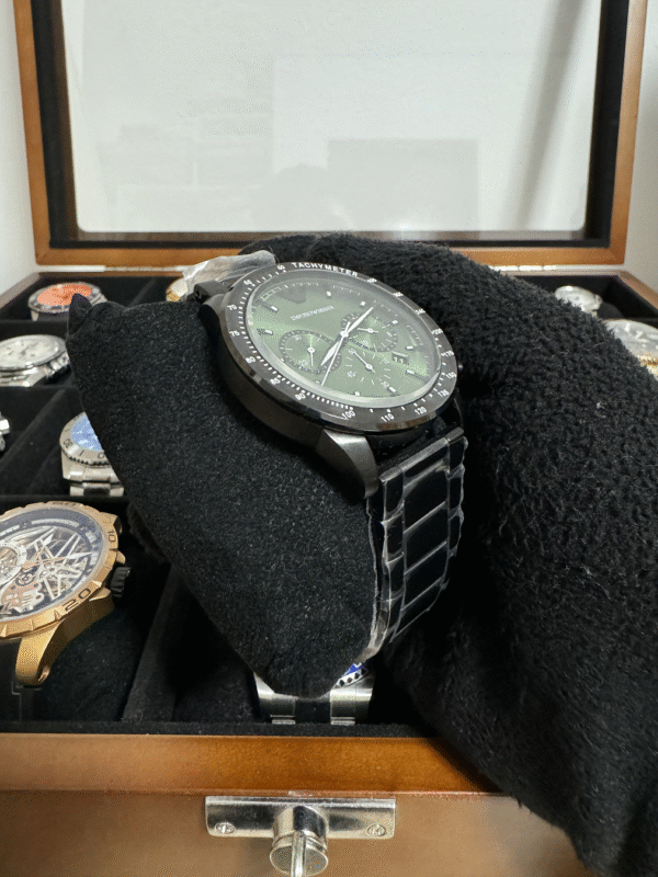 Relógio Masculino Luxo 43mm Quartz Cronógrafo Cristal Mineral - Image 8
