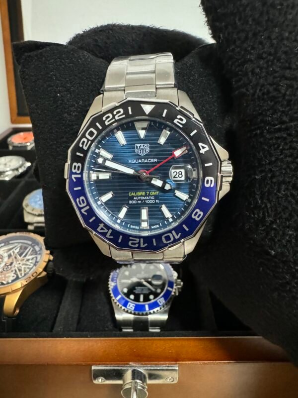 Relógio Masculino Calibre 7 GMT 43mm Automático Vidro Safira