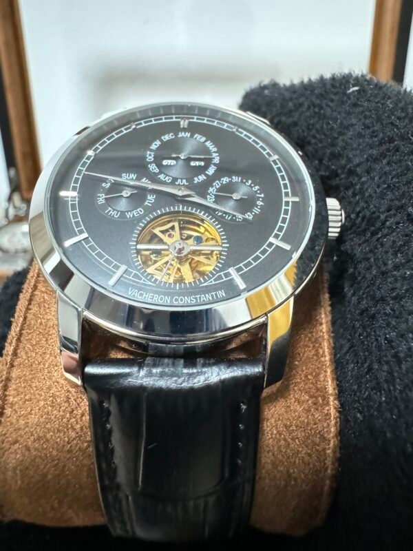 Relógio Masculino Luxo 43mm Automático Couro Vidro Safira - Image 18