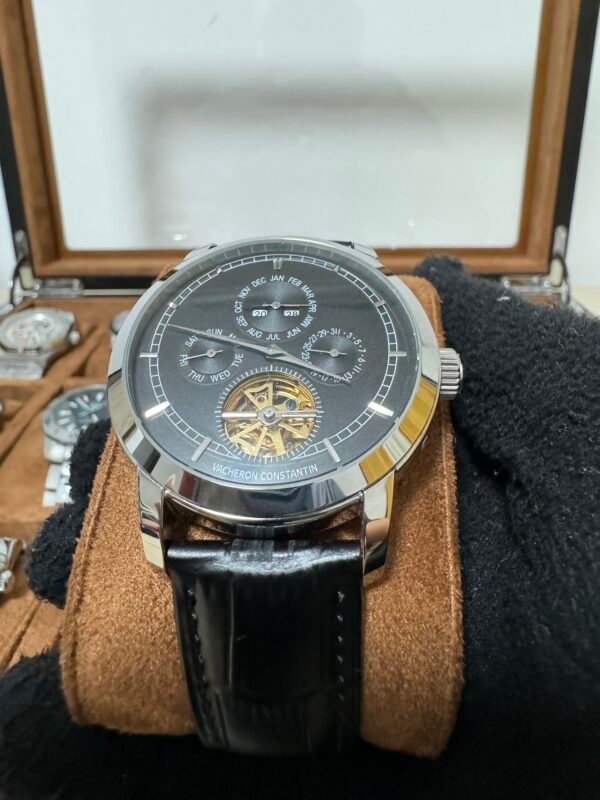Relógio Masculino Luxo 43mm Automático Couro Vidro Safira - Image 19
