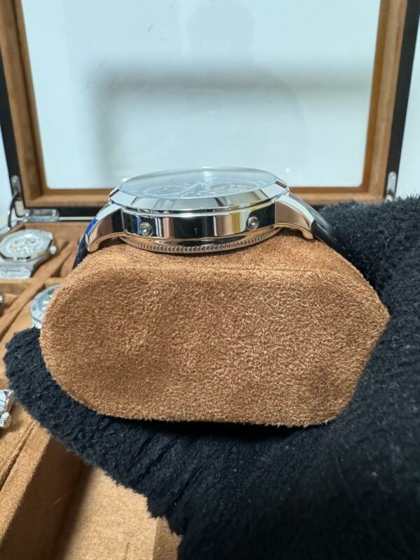 Relógio Masculino Luxo 43mm Automático Couro Vidro Safira - Image 4