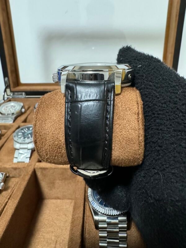 Relógio Masculino Luxo 43mm Automático Couro Vidro Safira - Image 12