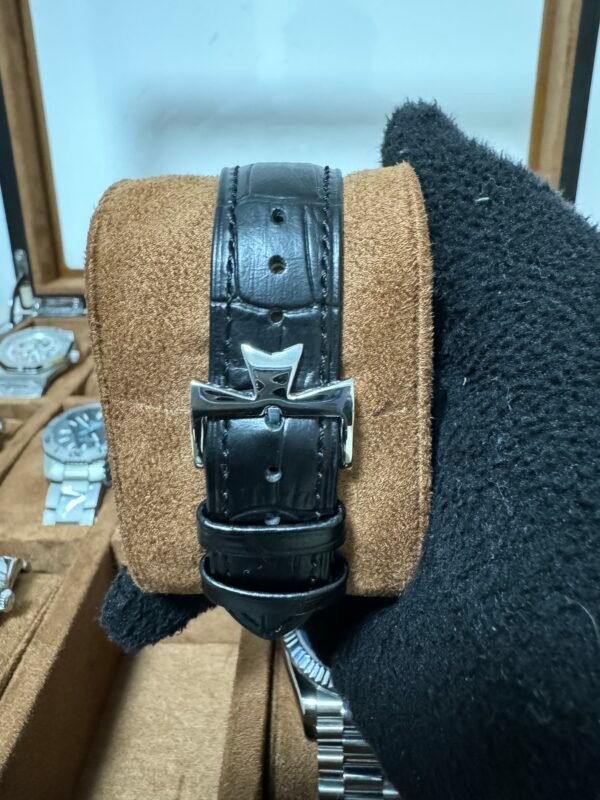 Relógio Masculino Luxo 43mm Automático Couro Vidro Safira - Image 6