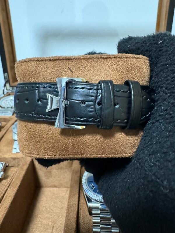 Relógio Masculino Luxo 43mm Automático Couro Vidro Safira - Image 8