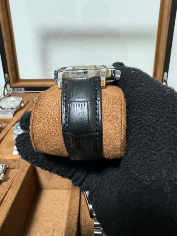Relógio Masculino Luxo 43mm Automático Couro Vidro Safira - Image 13