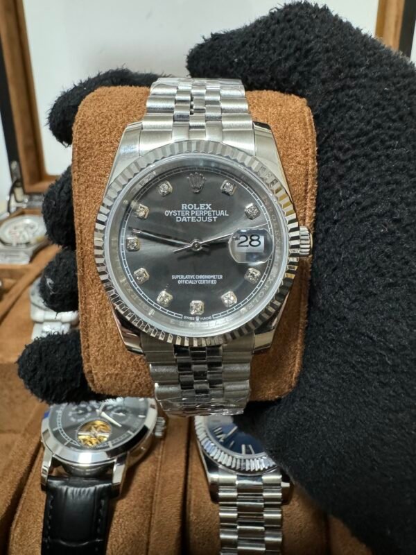 Relógio Masculino Datejust Cravejado 41mm Automático Cerâmica Vidro Safira - Image 3