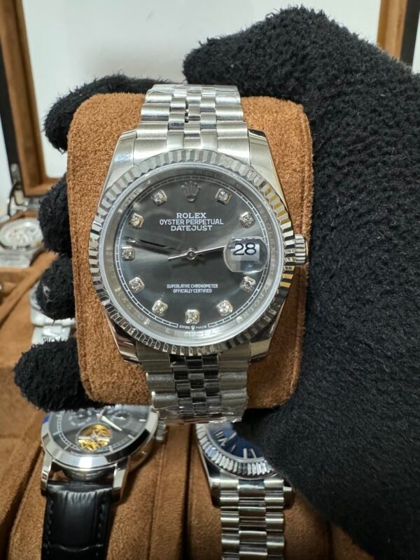 Relógio Masculino Datejust Cravejado 41mm Automático Cerâmica Vidro Safira