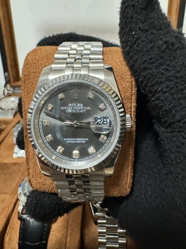 Relógio Masculino Datejust Cravejado 41mm Automático Cerâmica Vidro Safira - Image 6