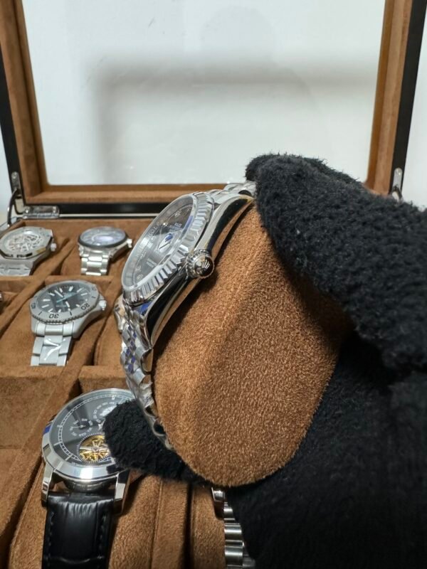 Relógio Masculino Datejust Cravejado 41mm Automático Cerâmica Vidro Safira - Image 7