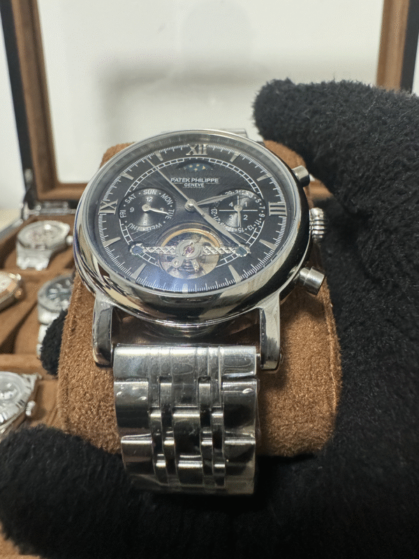 Relógio Masculino Fases da Lua 43mm Automático Vidro Safira - Image 4