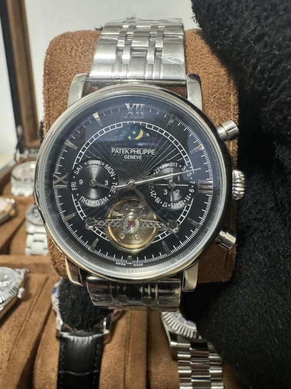 Relógio Masculino Fases da Lua 43mm Automático Vidro Safira - Image 5