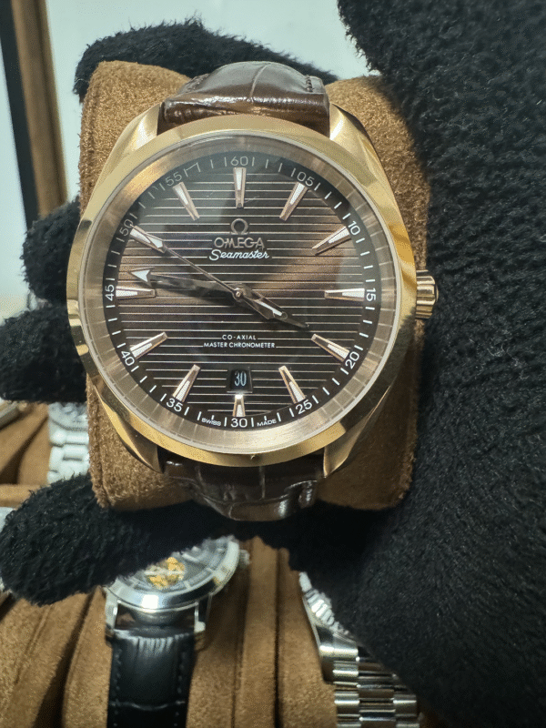 Relógio Masculino Aqua Terra 41mm Automático Couro Vidro Safira - Image 7
