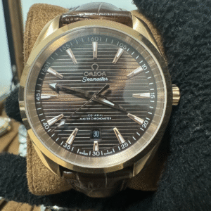 Relógio Masculino Aqua Terra 41mm Automático Couro Vidro Safira