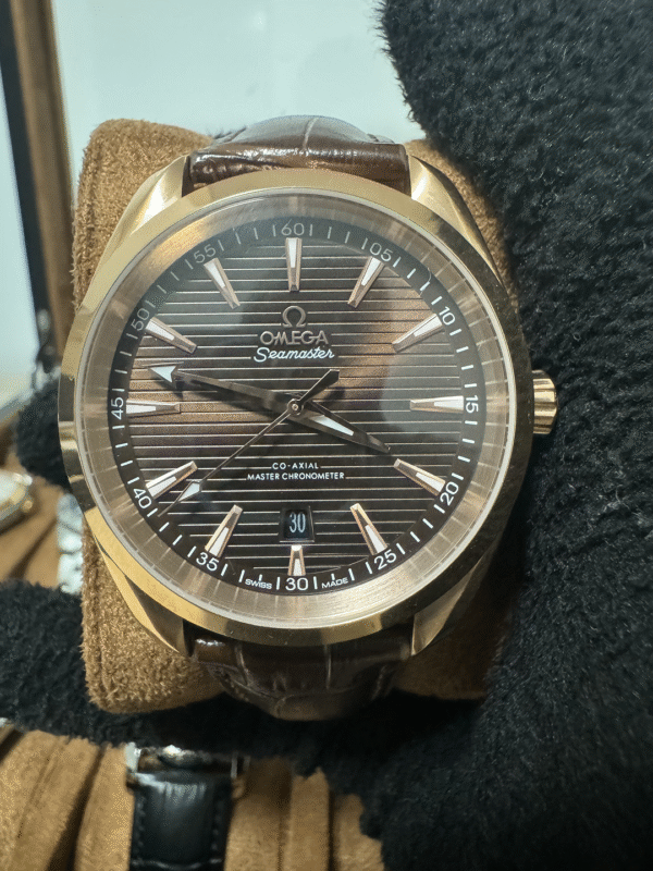Relógio Masculino Aqua Terra 41mm Automático Couro Vidro Safira