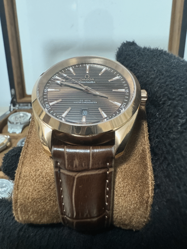 Relógio Masculino Aqua Terra 41mm Automático Couro Vidro Safira - Image 2