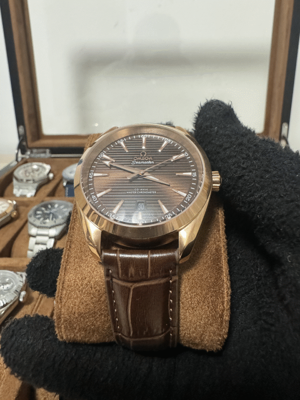 Relógio Masculino Aqua Terra 41mm Automático Couro Vidro Safira - Image 10