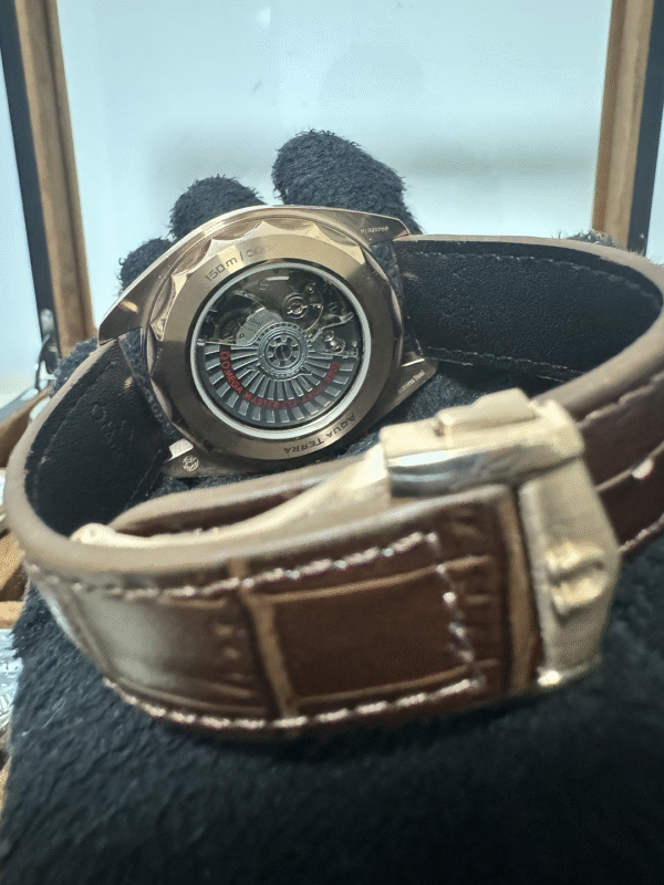Relógio Masculino Aqua Terra 41mm Automático Couro Vidro Safira - Image 6