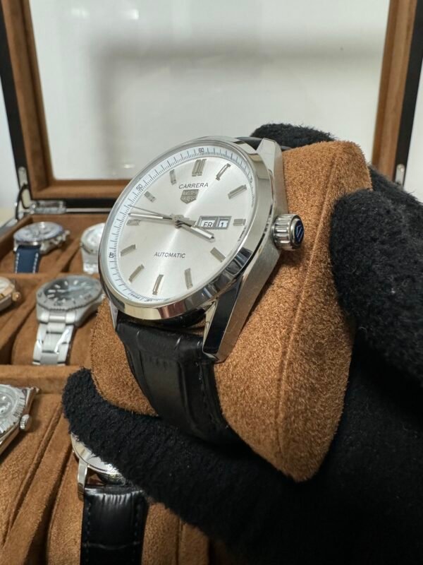 Relógio Masculino Calibre 5 41mm Automático Couro Vidro Safira - Image 7