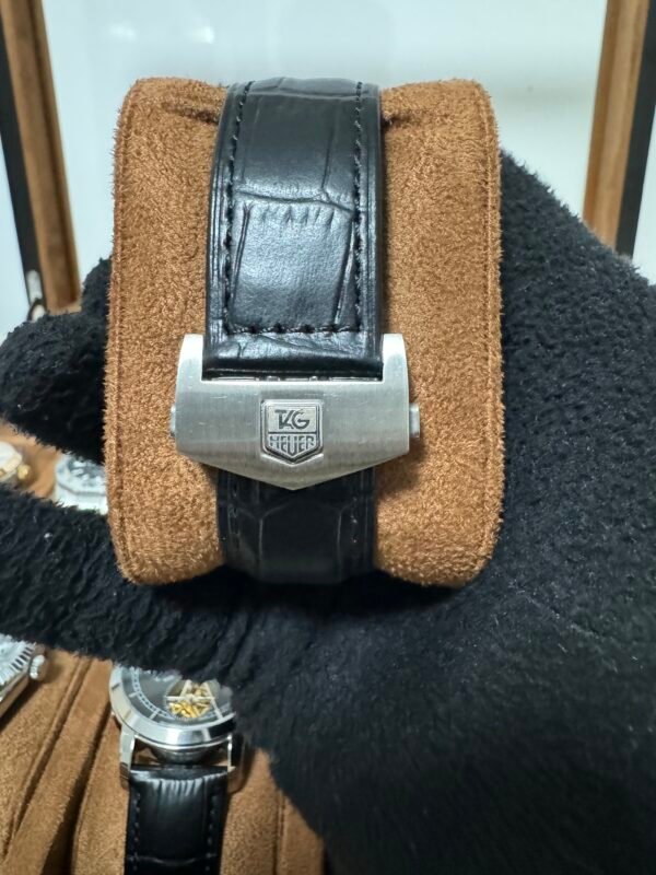 Relógio Masculino Calibre 5 41mm Automático Couro Vidro Safira - Image 4