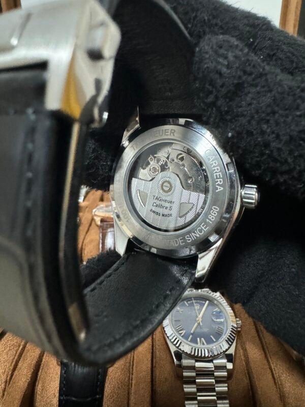 Relógio Masculino Calibre 5 41mm Automático Couro Vidro Safira - Image 5