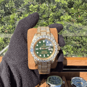 Relógio Submariner Cravejado 40mm Automático Safira