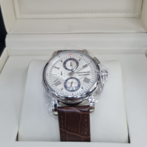Relógio Luxo 43mm Quartz Cronógrafo Couro Vidro Safira - SKU MON150027 - imagem 1